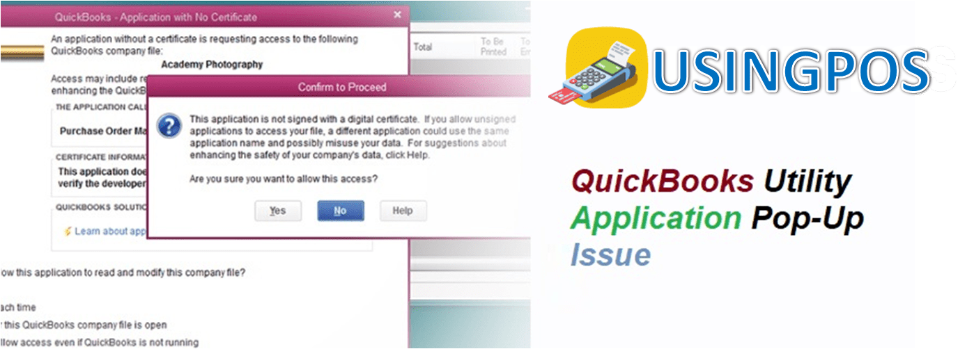 QuickBooks Utility Application Pop-Up Issue